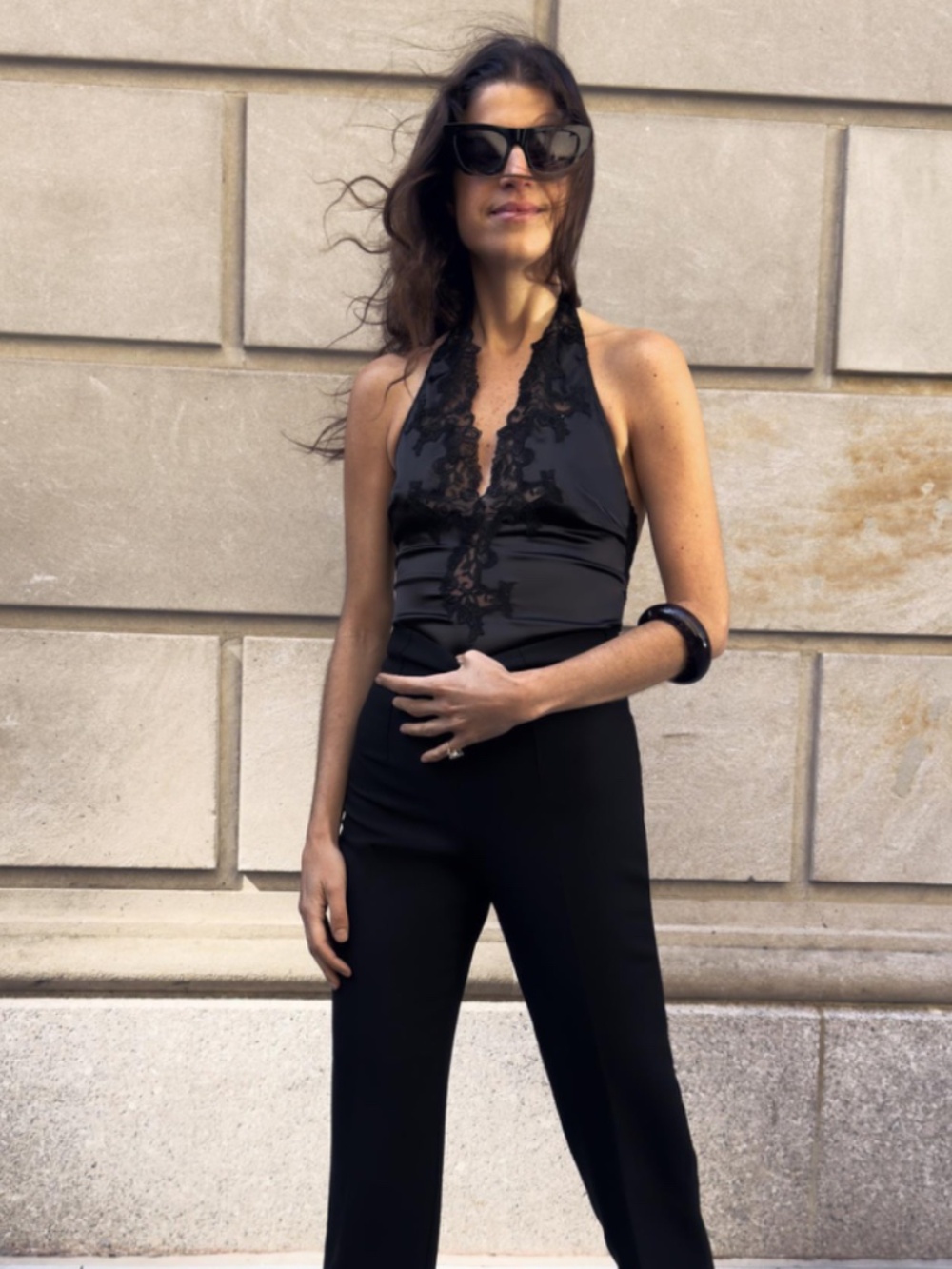 Zara Black Lace Bodysuit Never Worn Size Medium